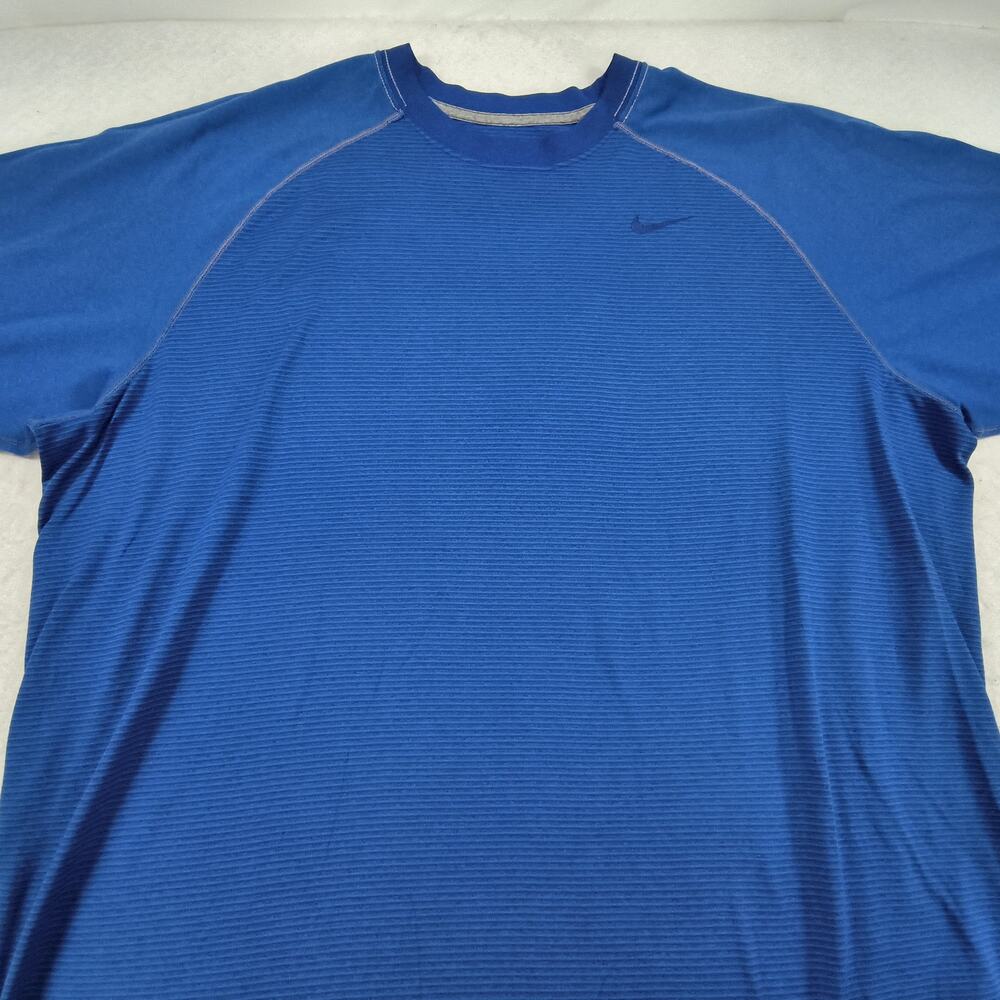Nike Dri Fit Casual Crew Neck Mid Sleeve Shirt Mens Size 2XL Blue